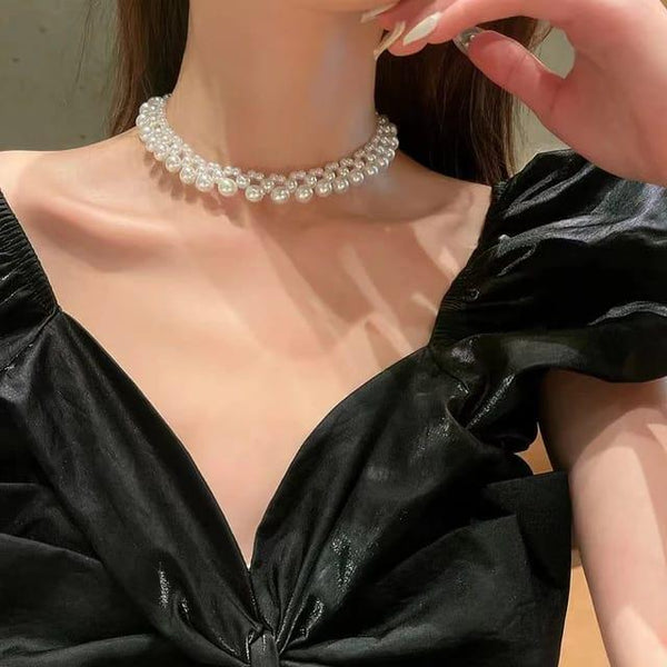 Choker Pearl Necklace Off White